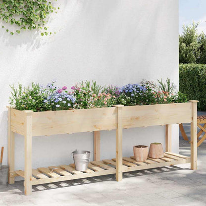 Trädgårdsplanterare Beige 203,5 x 53 x 76,5 cm Massivt Furu