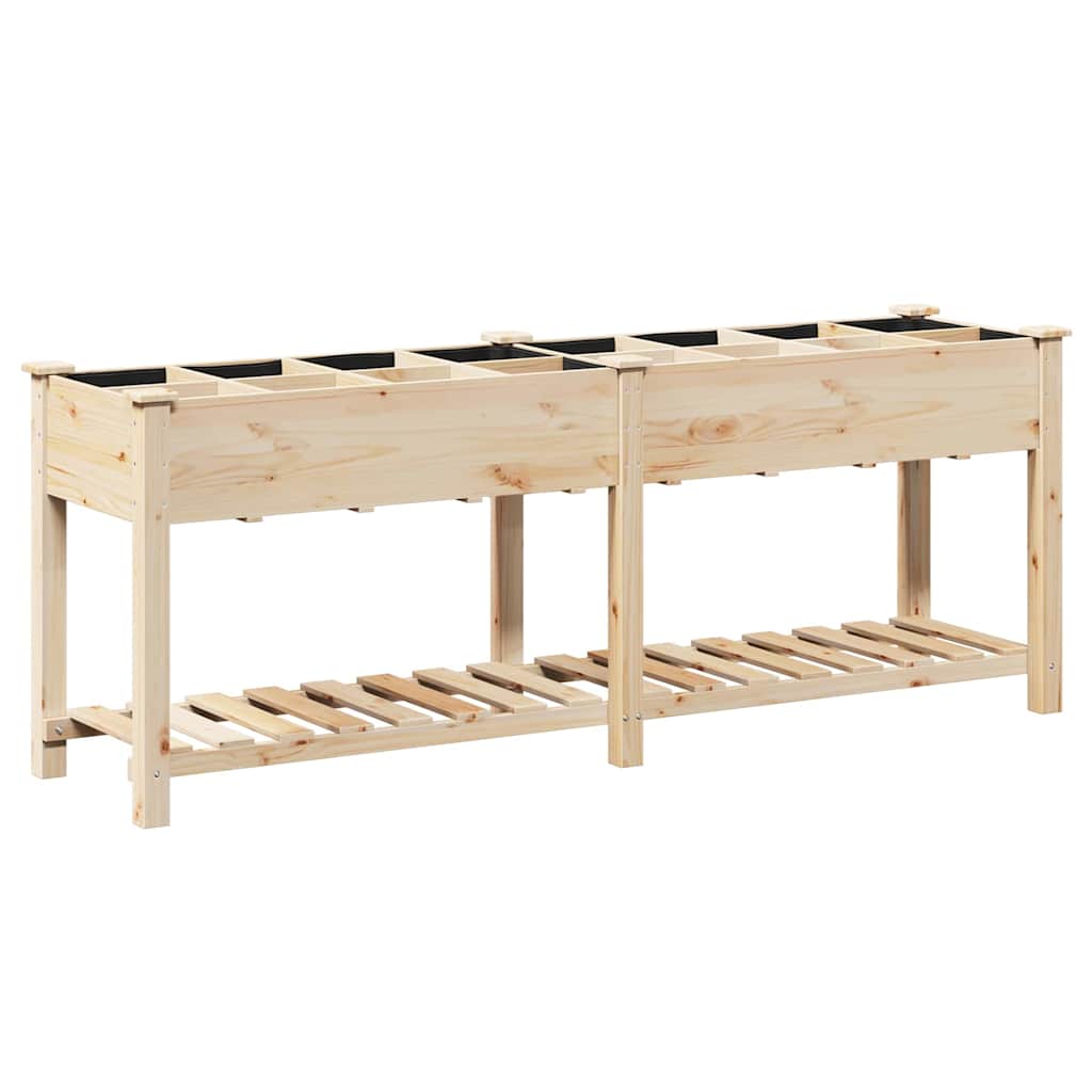 Trädgårdsplanterare Beige 203,5 x 53 x 76,5 cm Massivt Furu