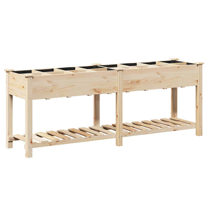 Trädgårdsplanterare Beige 203,5 x 53 x 76,5 cm Massivt Furu