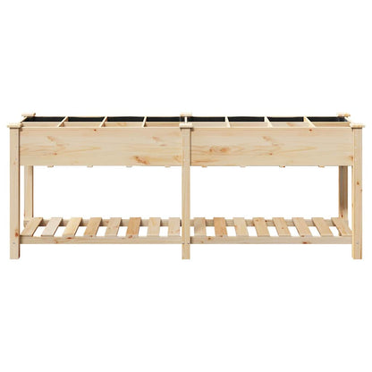Trädgårdsplanterare Beige 203,5 x 53 x 76,5 cm Massivt Furu