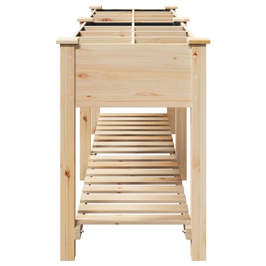 Trädgårdsplanterare Beige 203,5 x 53 x 76,5 cm Massivt Furu