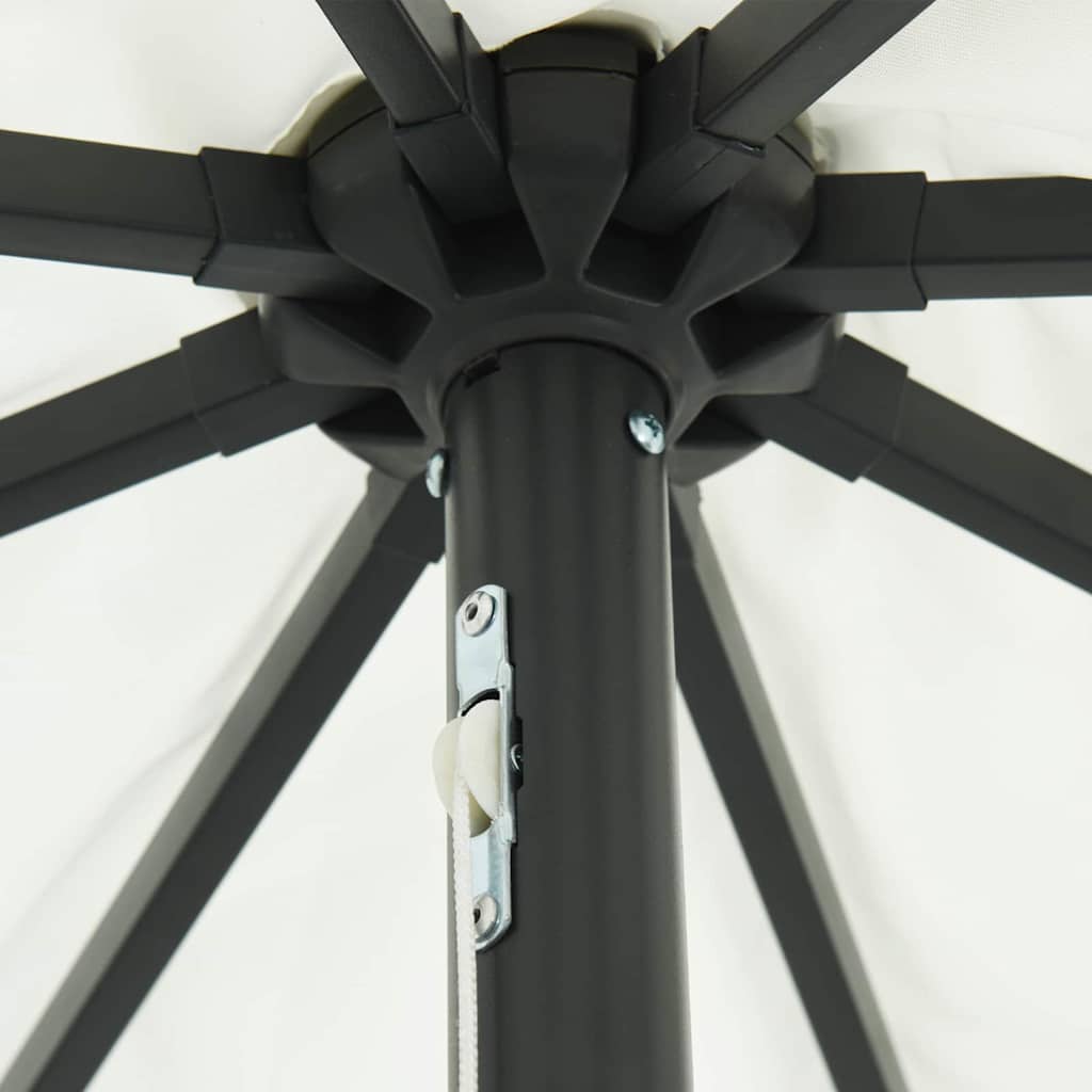 Trädgårdsparasol Sand och Antracit 395 x 395 x 245 cm Polyester