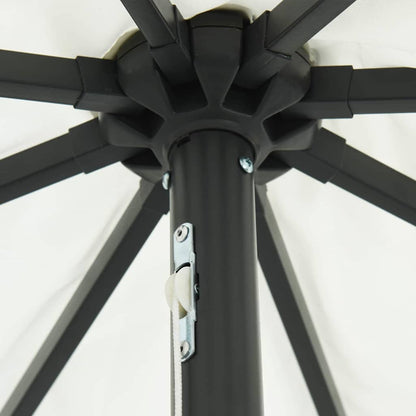 Trädgårdsparasol Sand och Antracit 395 x 395 x 245 cm Polyester