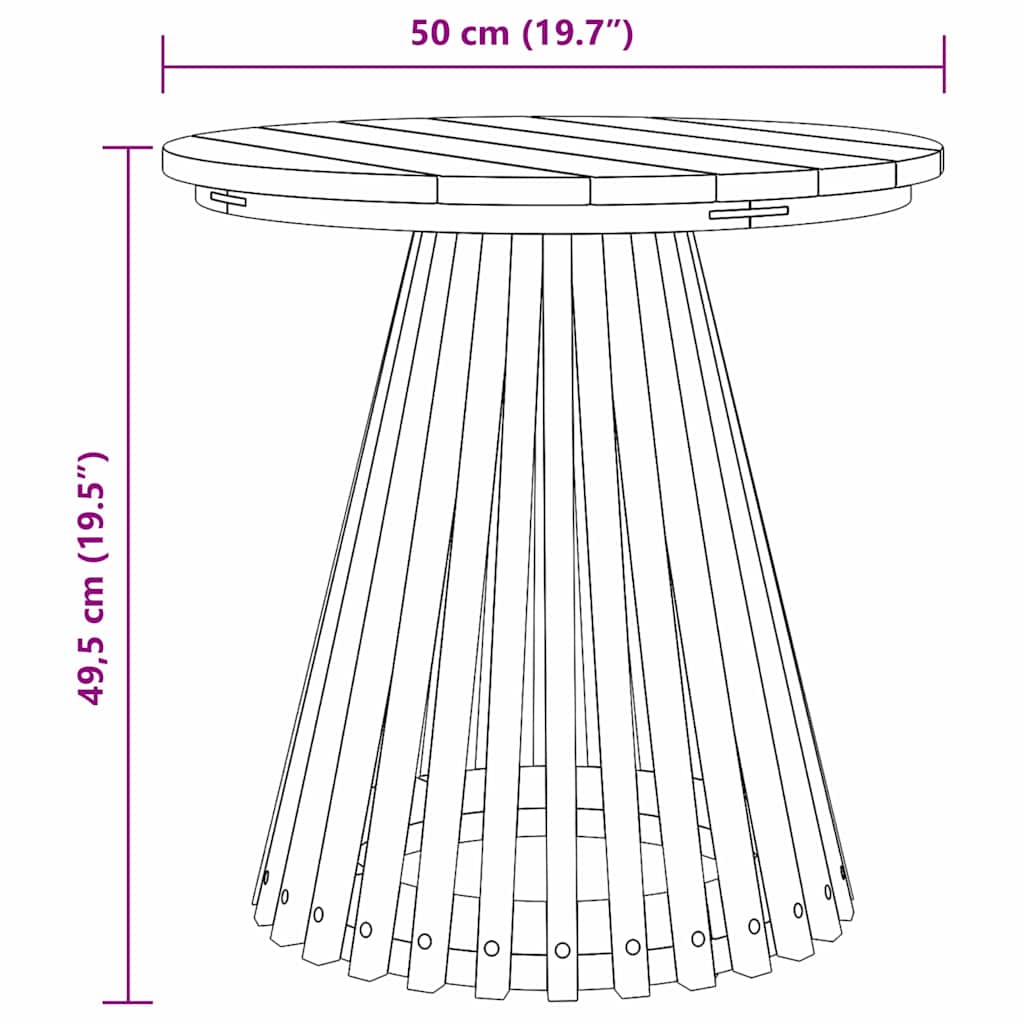 Sidobord Brun 50 x 50 x 49,5 cm Massivt teakträ