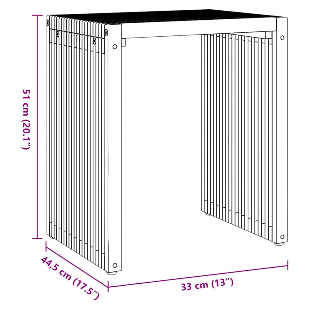 Trädgårds Sidobord 3 pcs Brun 33 x 44,5 x 51 cm Massivt teakträ