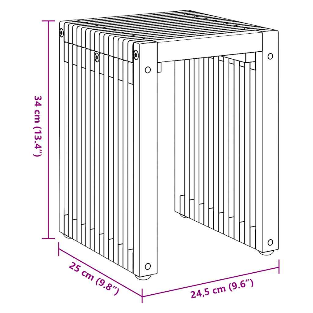 Trädgårds Sidobord 3 pcs Brun 33 x 44,5 x 51 cm Massivt teakträ