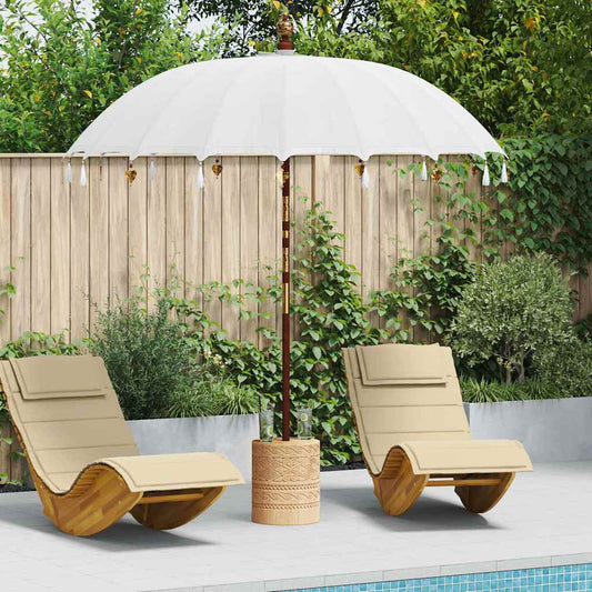 Balinesisk Parasol Kräm 220 x 220 x 260 cm Bomull