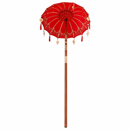 Balinesisk Parasol Röd 125 x 125 x 260 cm Bomull