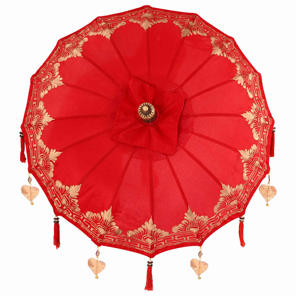 Balinesisk Parasol Röd 125 x 125 x 260 cm Bomull