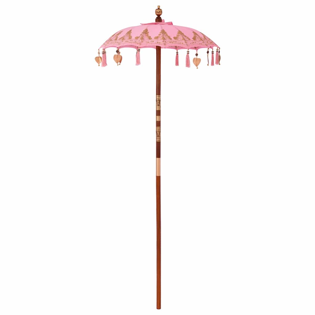 Balinesisk Parasol Rosa 125 x 125 x 260 cm Bomull