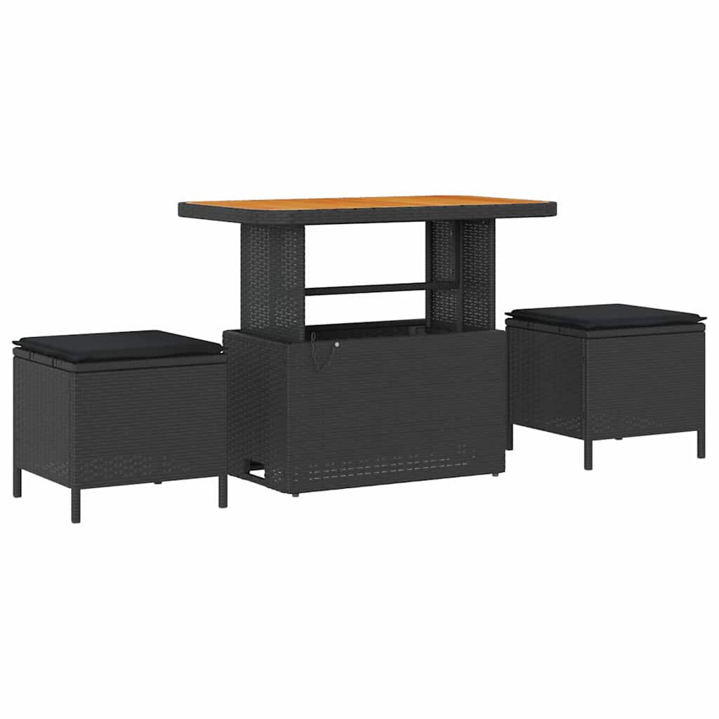 Trädgårdsmöbelset Svart konstrotting