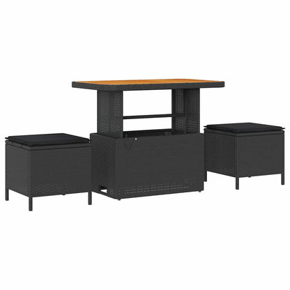 Trädgårdsmöbelset Svart konstrotting