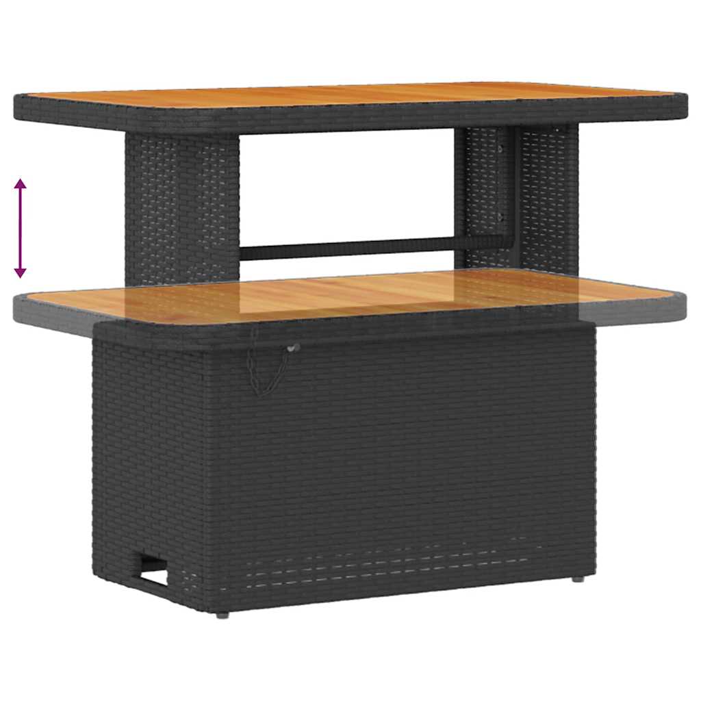 Trädgårdsmöbelset Svart konstrotting