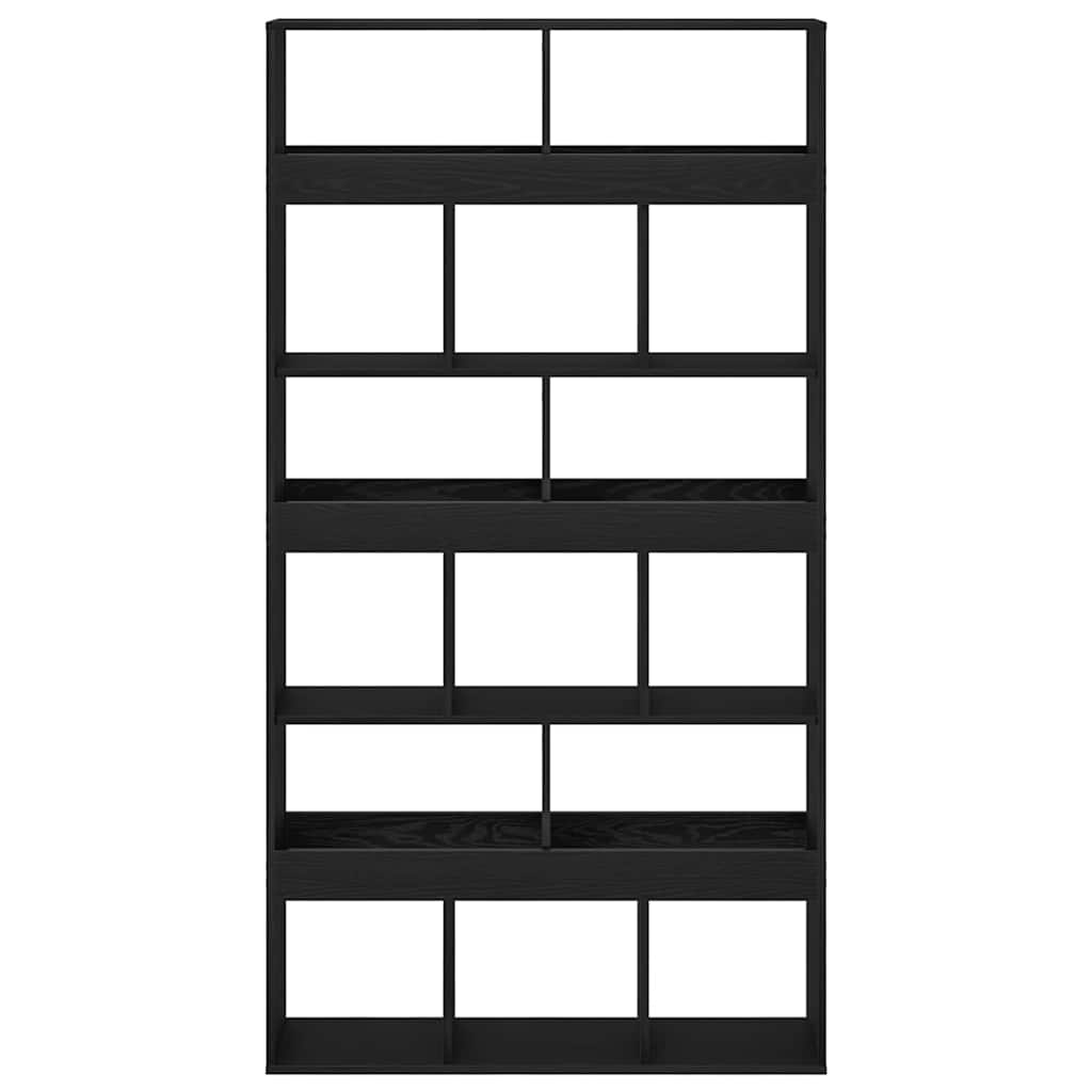 Bokskåp 2 pcs Svart Ek 100 x 33 x 93,75 cm Konstruerat trä