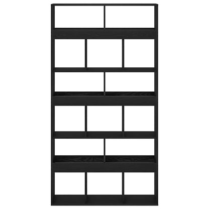 Bokskåp 2 pcs Svart Ek 100 x 33 x 93,75 cm Konstruerat trä