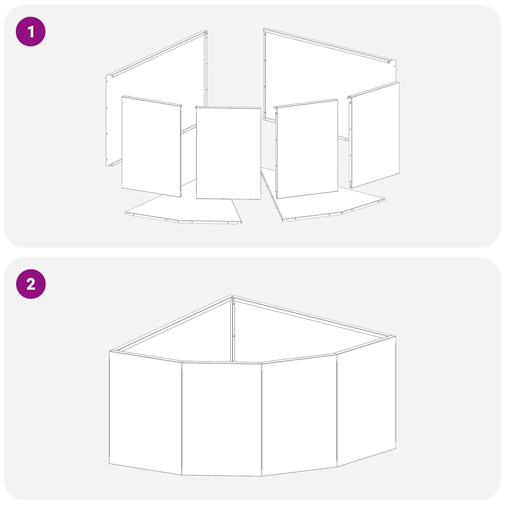 Hörnställning Svart 60 x 60 x 35 cm Stål