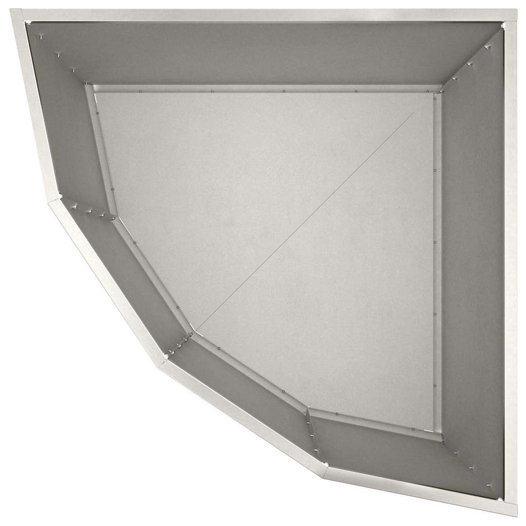 Hörnställning Silver 60 x 60 x 50 cm Rostfritt stål
