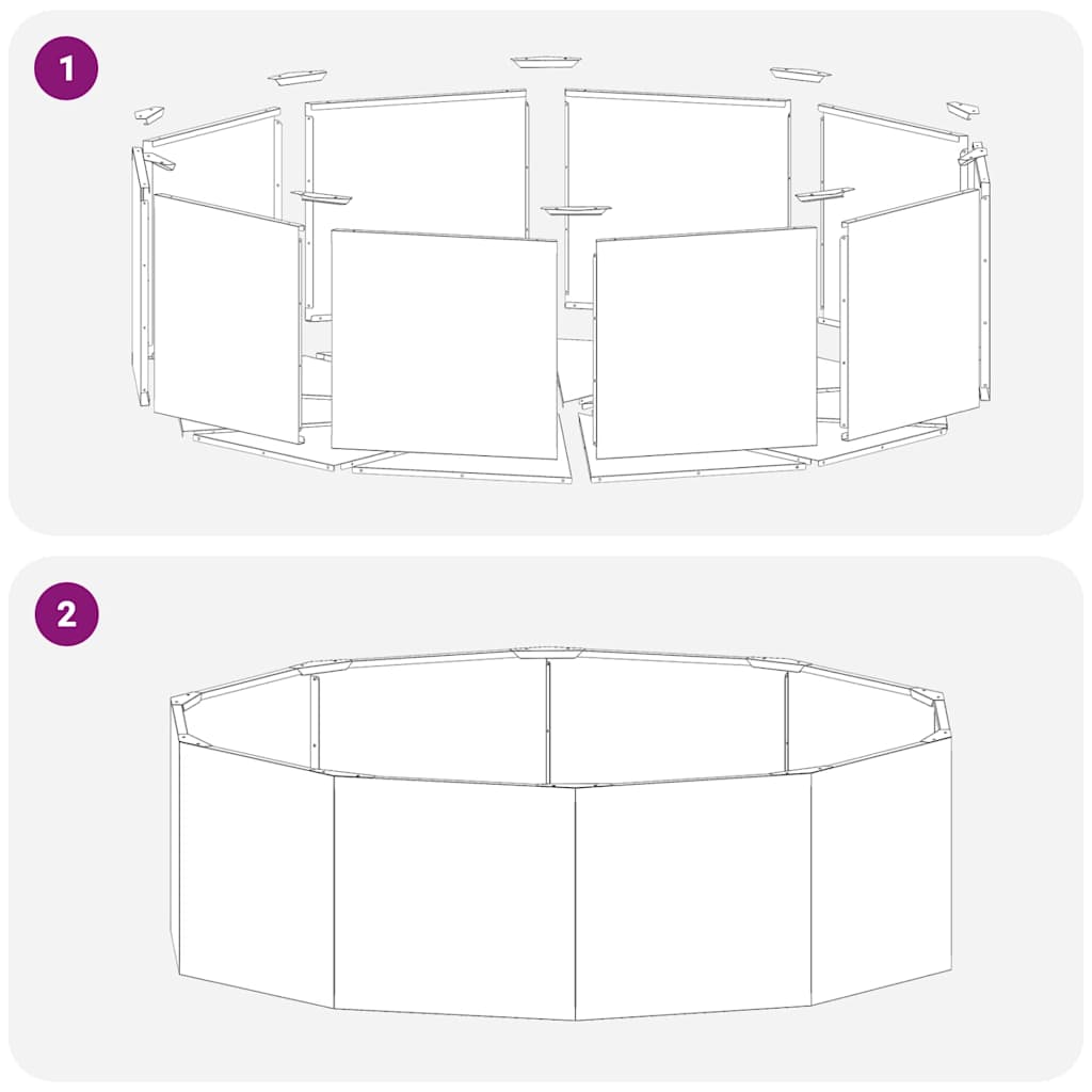 Planteringskärl Vit 120 x 120 x 35 cm Stål