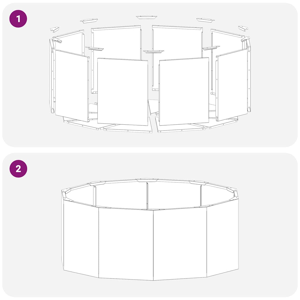 Planteringskärl Svart 90 x 90 x 35 cm Stål
