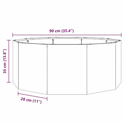 Planteringskärl Antracit 90 x 90 x 35 cm Stål
