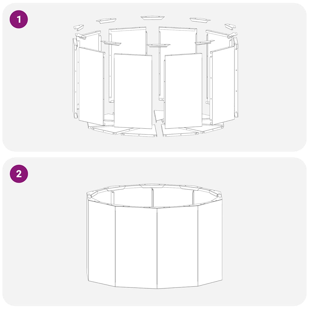 Planteringskärl Svart 60 x 60 x 35 cm Stål