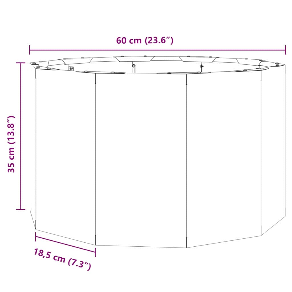 Planteringskärl Svart 60 x 60 x 35 cm Stål