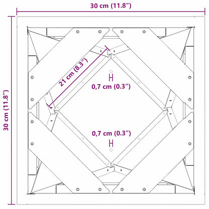 Planteringskärl Svart 30 x 30 x 75 cm Stål