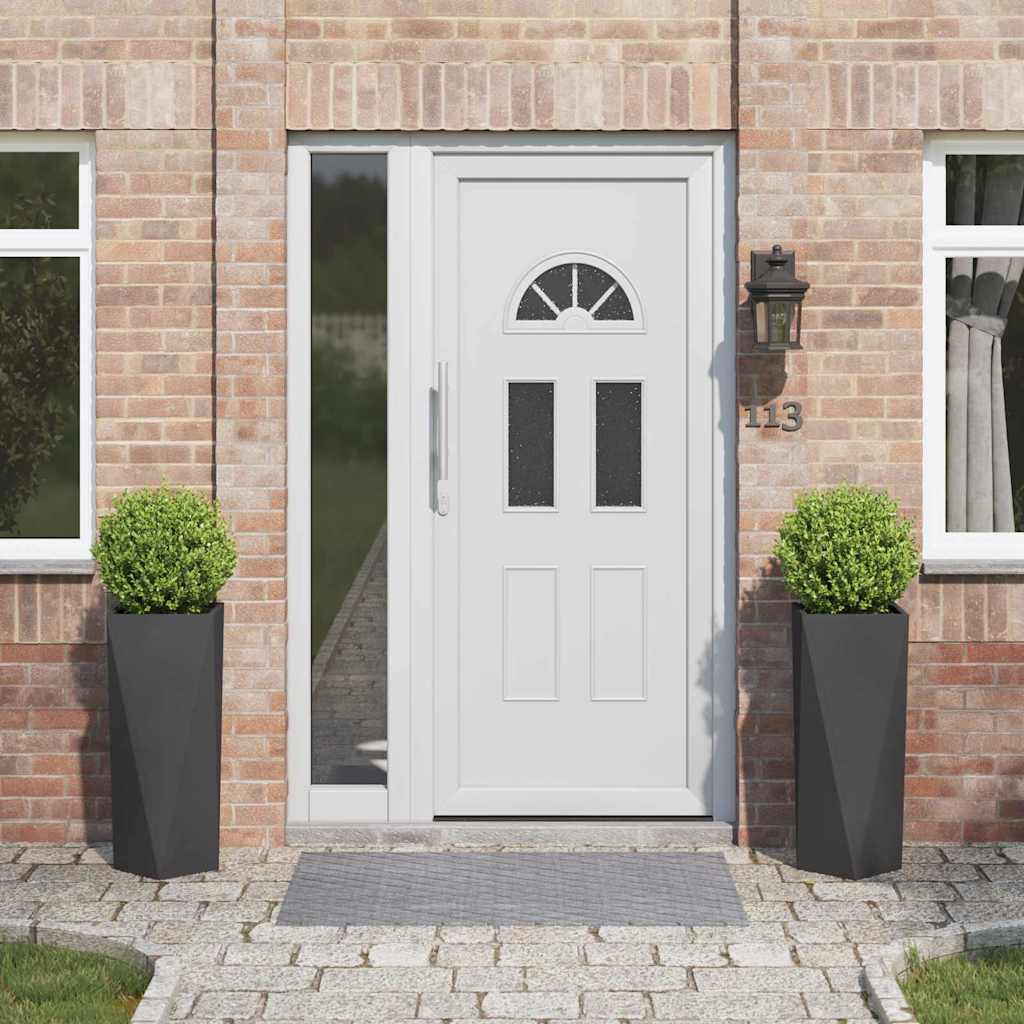 Planteringskärl 2 pcs Svart 30 x 30 x 75 cm Stål