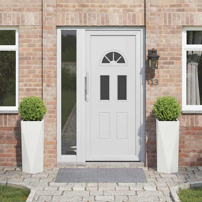 Planteringskärl 2 pcs Vit 30 x 30 x 75 cm Stål