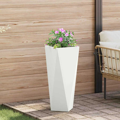 Planteringskärl 2 pcs Vit 30 x 30 x 75 cm Stål