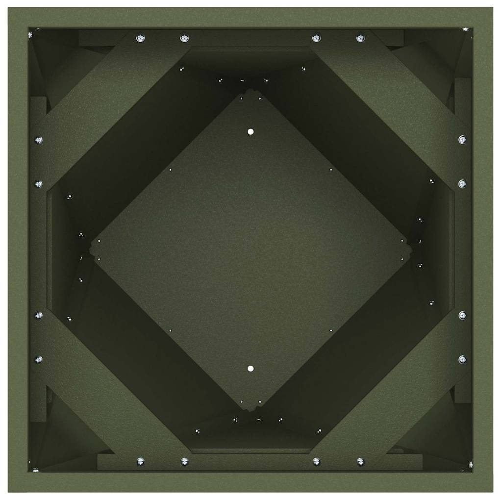 Planteringskärl Olivgrön 30 x 30 x 75 cm Stål