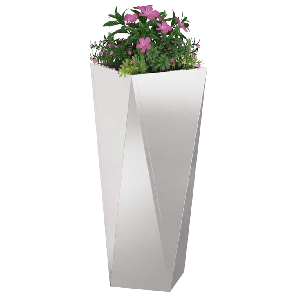 Planteringskärl Silver 30 x 30 x 75 cm Rostfritt stål