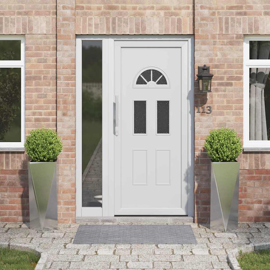 Planteringskärl 2 pcs Silver 30 x 30 x 75 cm Rostfritt stål