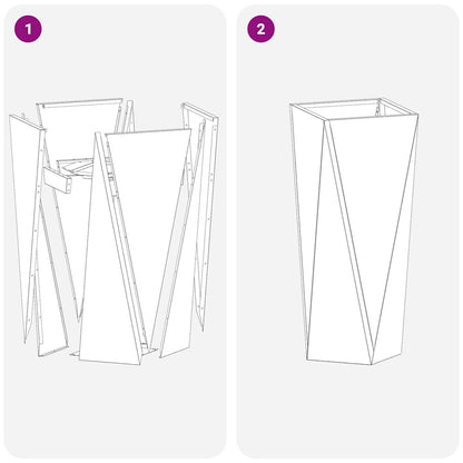 Planteringskärl 2 pcs Silver 30 x 30 x 75 cm Galvaniserat Stål