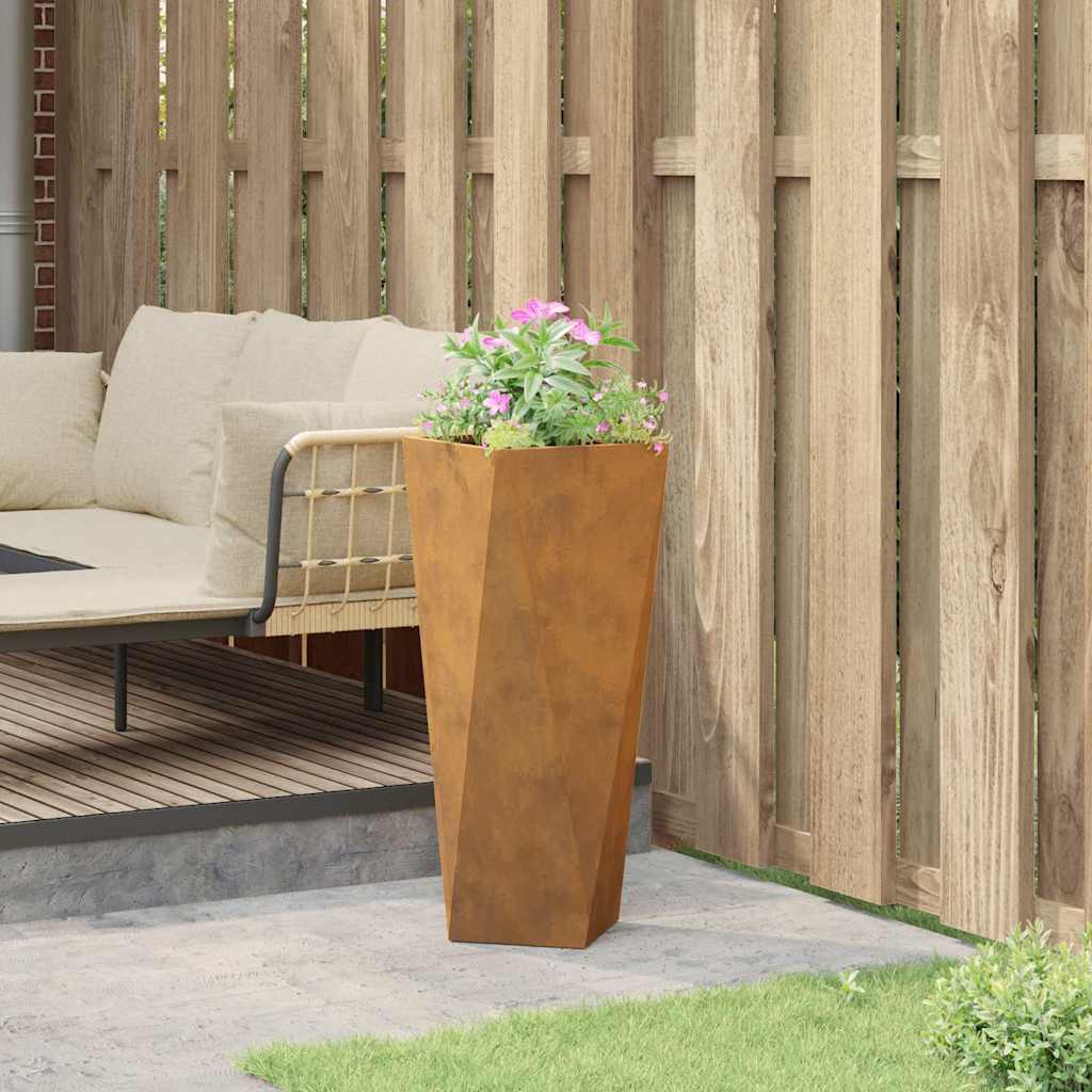 Planteringskärl Rostig 30 x 30 x 75 cm Väderbeständig stål