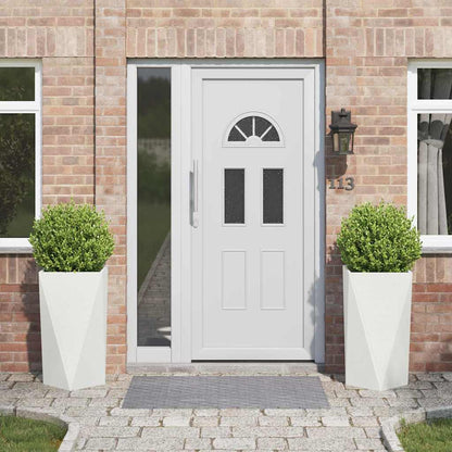 Planteringskärl 2 pcs Vit 40 x 40 x 75 cm Stål