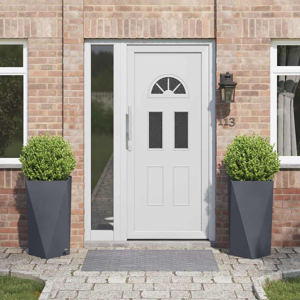 Planteringskärl 2 pcs Antracit 40 x 40 x 75 cm Stål