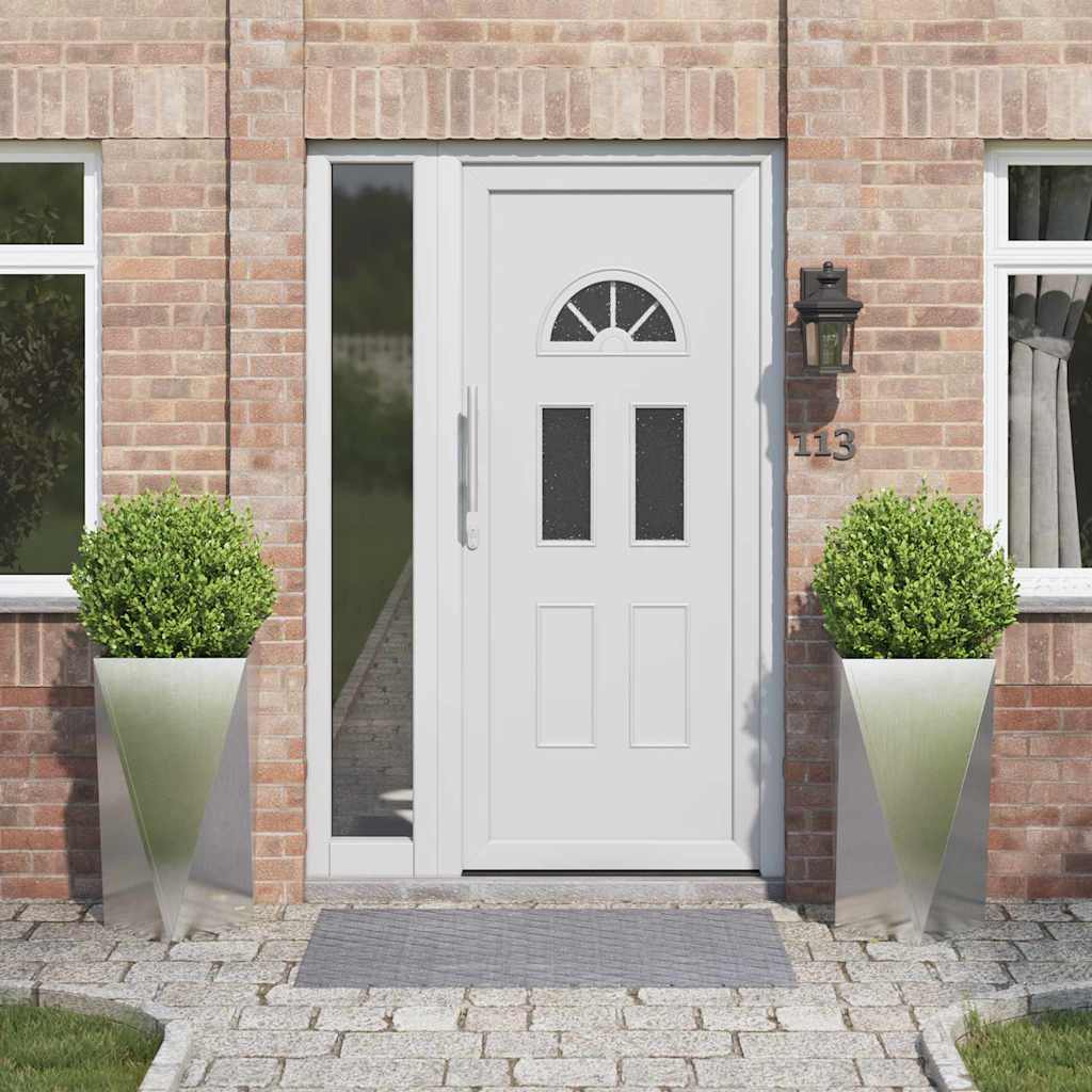 Planteringskärl 2 pcs Silver 40 x 40 x 75 cm Rostfritt stål