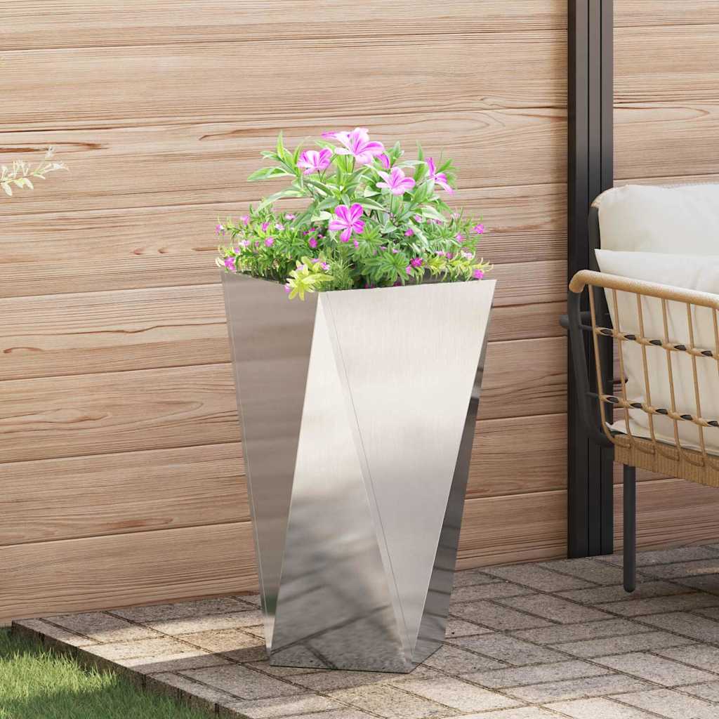 Planteringskärl 2 pcs Silver 40 x 40 x 75 cm Rostfritt stål