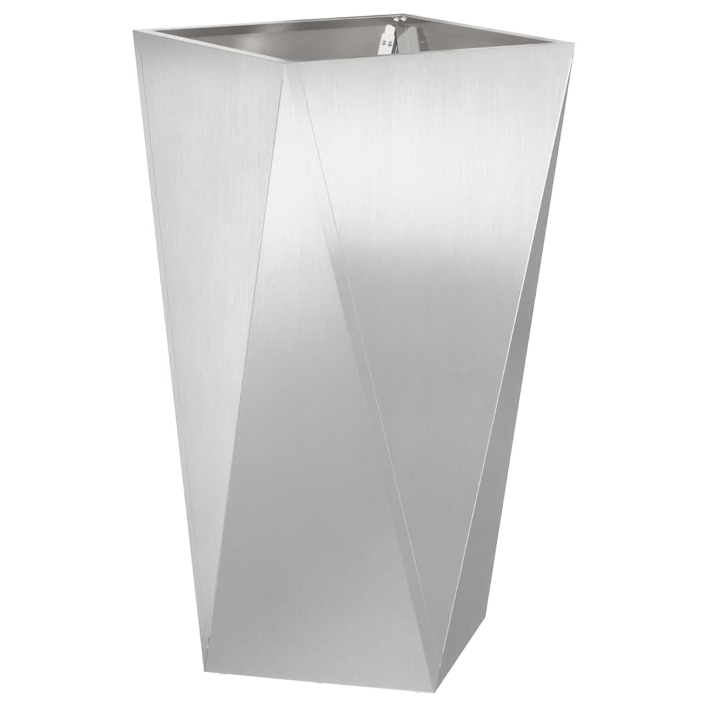 Planteringskärl 2 pcs Silver 40 x 40 x 75 cm Rostfritt stål