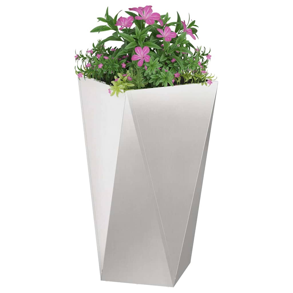 Planteringskärl 2 pcs Silver 40 x 40 x 75 cm Rostfritt stål