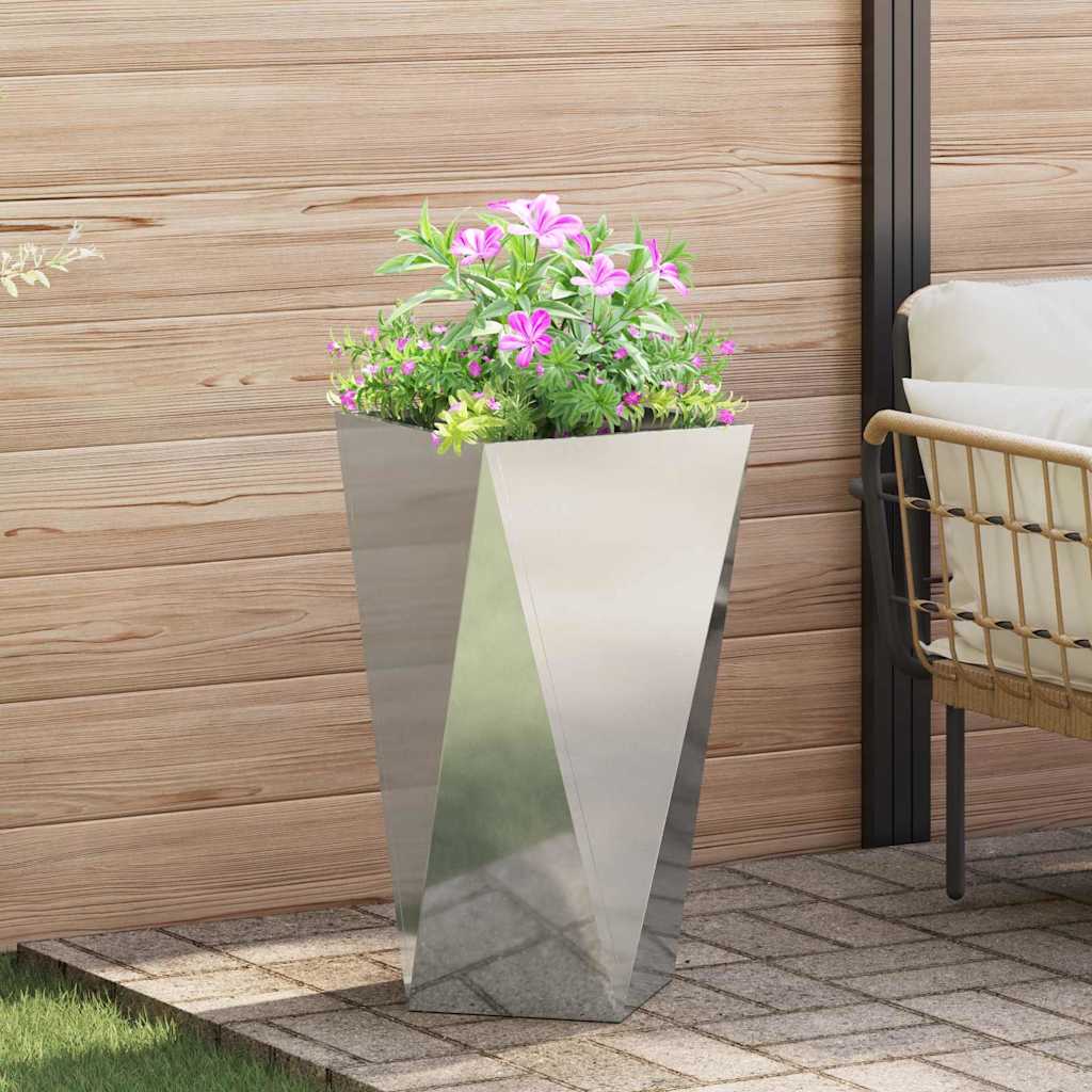 Planteringskärl 2 pcs Silver 40 x 40 x 75 cm Galvaniserat Stål