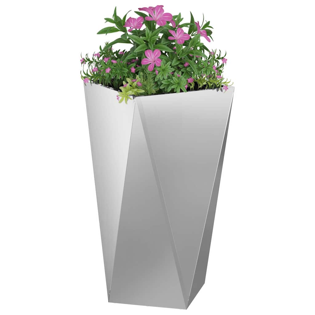 Planteringskärl 2 pcs Silver 40 x 40 x 75 cm Galvaniserat Stål