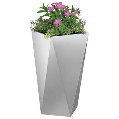 Planteringskärl 2 pcs Silver 40 x 40 x 75 cm Galvaniserat Stål
