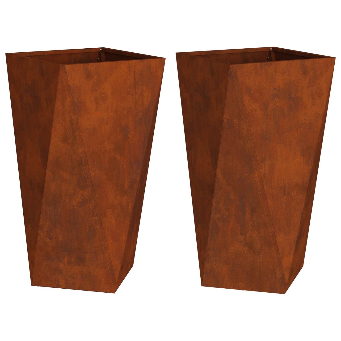 Planteringskärl 2 pcs Rostig 40 x 40 x 75 cm