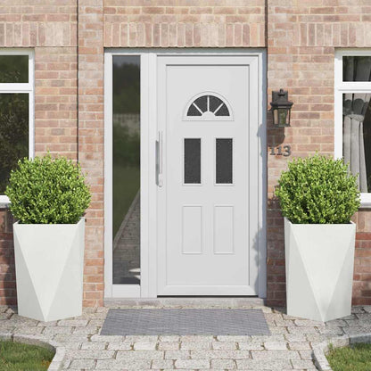 Planteringskärl 2 pcs Vit 50 x 50 x 75 cm Stål