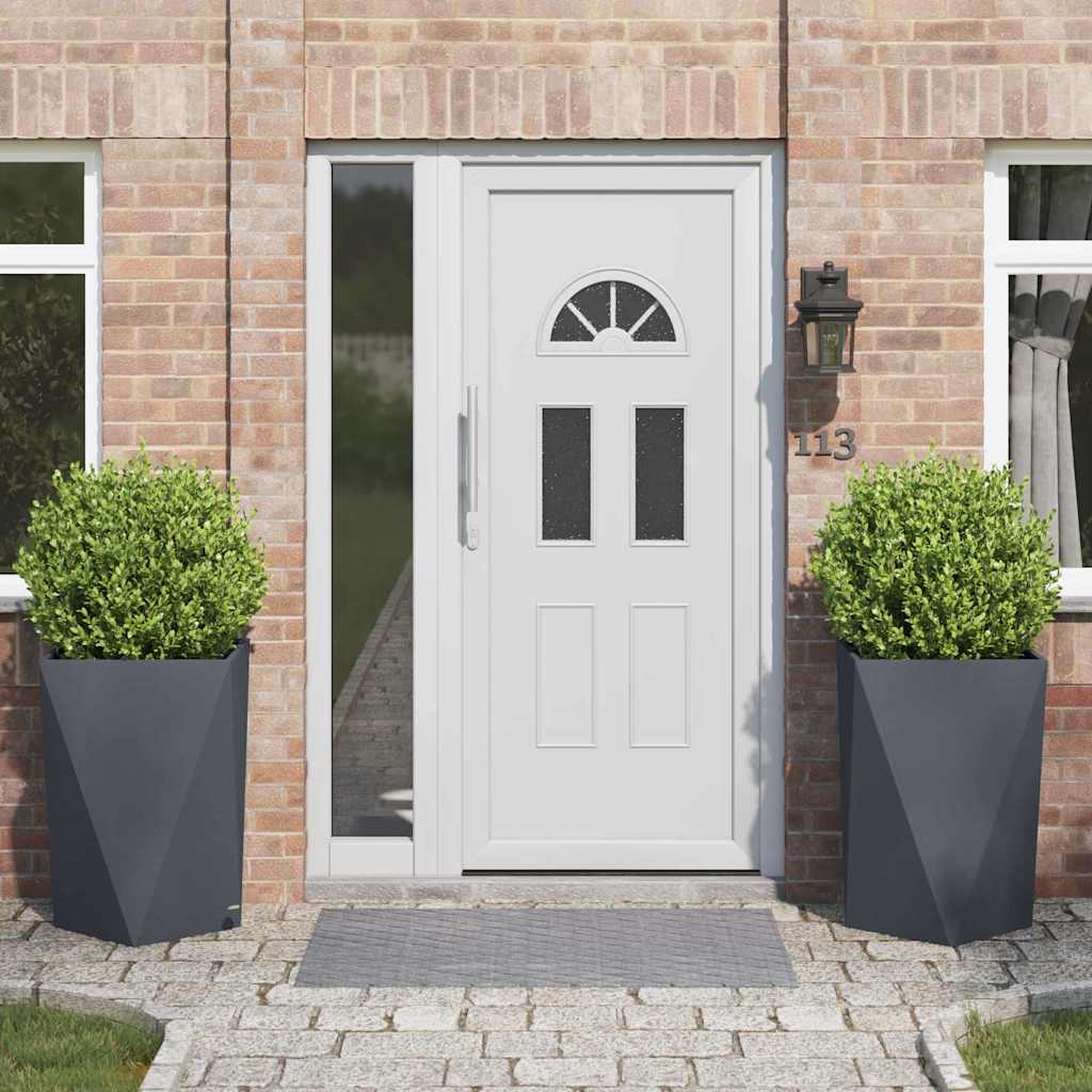 Planteringskärl 2 pcs Antracit 50 x 50 x 75 cm Stål