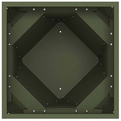 Planteringskärl Olivgrön 50 x 50 x 75 cm Stål