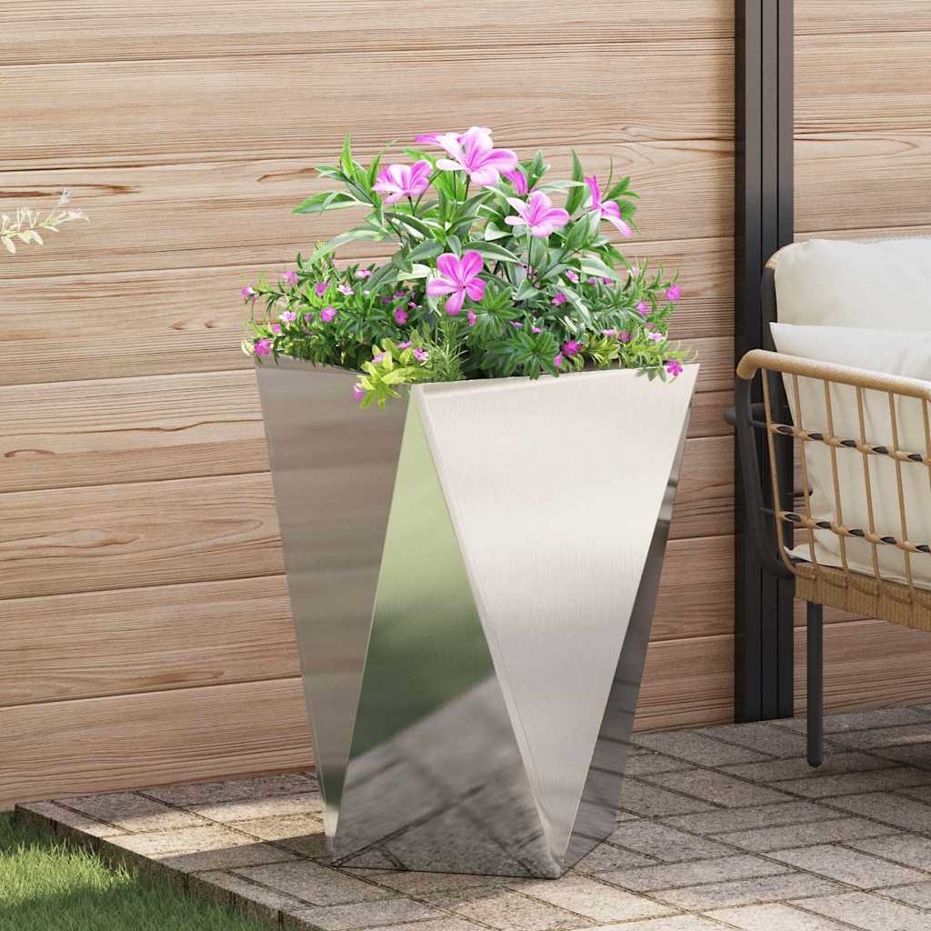 Planteringskärl 2 pcs Silver 50 x 50 x 75 cm Rostfritt stål