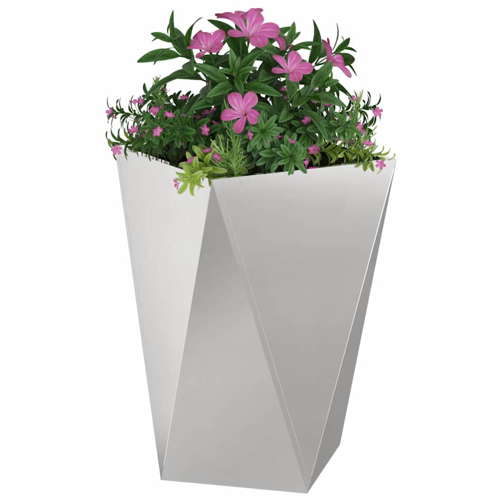 Planteringskärl 2 pcs Silver 50 x 50 x 75 cm Rostfritt stål